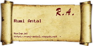 Rumi Antal névjegykártya